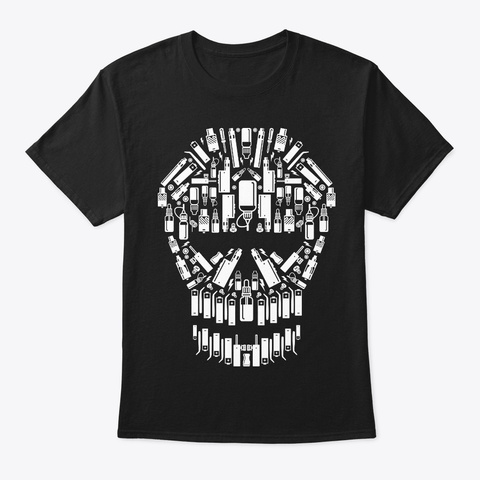 Skull Vape Accessoires | Vaper Vaping Black T-Shirt Front