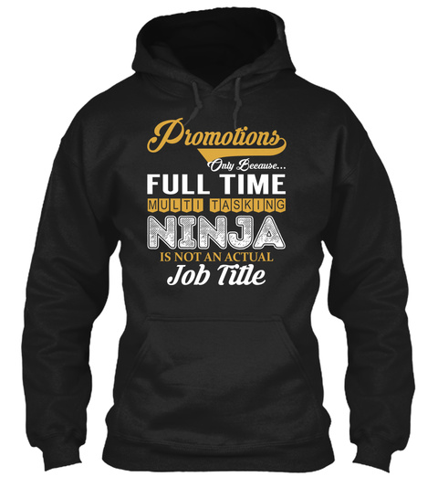 Promotions   Ninja Black T-Shirt Front
