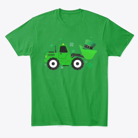 Kids St Patrick's Day Green Truck Irish Kelly Green T-Shirt Front