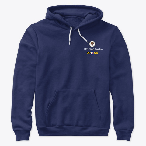 74(F) `tiger` Squadron Hoodie Navy T-Shirt Front