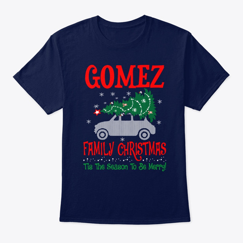 Gomez Family Christmas Season Navy T-Shirt Front
