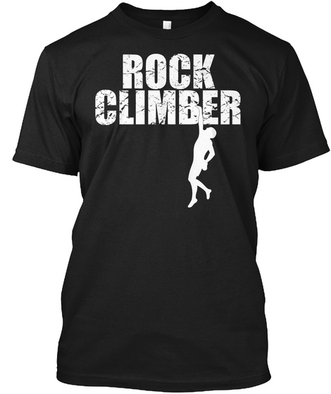 Rock Climber Black T-Shirt Front