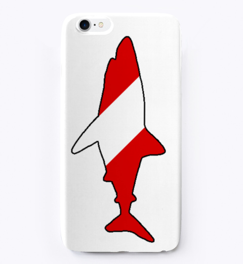 Red Diving Flag   Shark Standard Maglietta Front