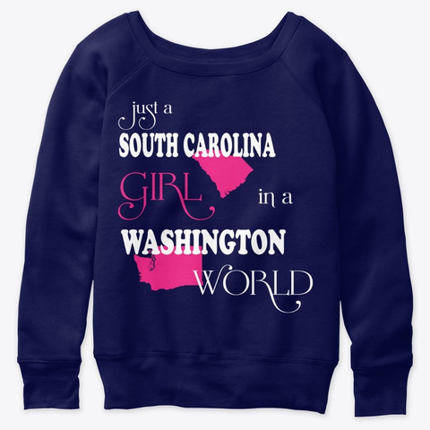 South Carolina Girl In A Washington Navy  T-Shirt Front