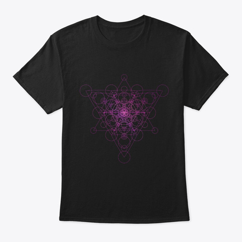 Sacred Geometry Circle Star Black T-Shirt Front