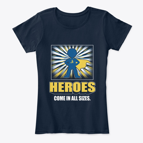 Childhood Cancer Awareness Heroes New Navy T-Shirt Front