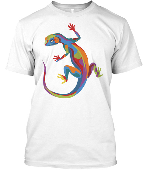 Painted Lizard White T-Shirt Front