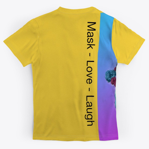 Mask Love Laugh Yellow T-Shirt Back