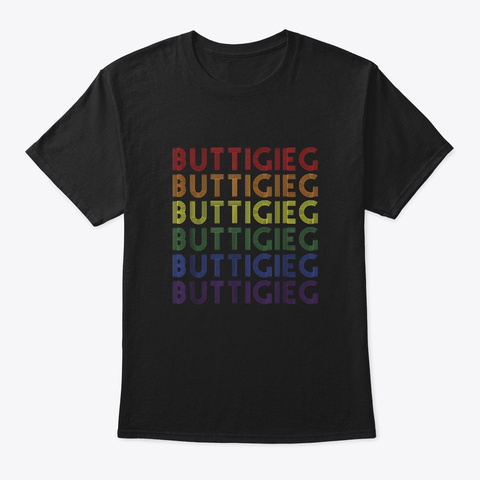 Rainbow Lgbt Pride Mayor Pete Buttigieg Black T-Shirt Front