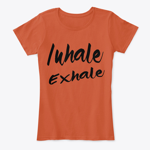 Inhale Exhale   Yoga Fitness Deep Orange T-Shirt Front