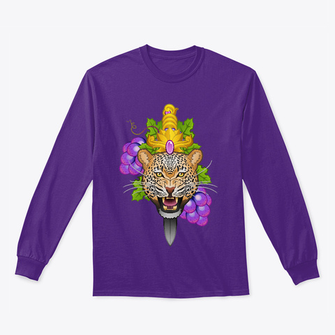 Leopard King (Purple And Orange Options) Purple T-Shirt Front