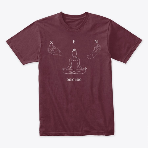 Zen Meditation Minimalism F Maroon T-Shirt Front