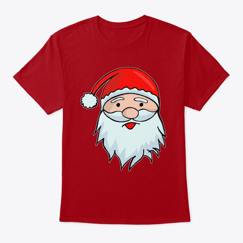 Santa Claus Face   Christmas Xmas Winter Deep Red áo T-Shirt Front