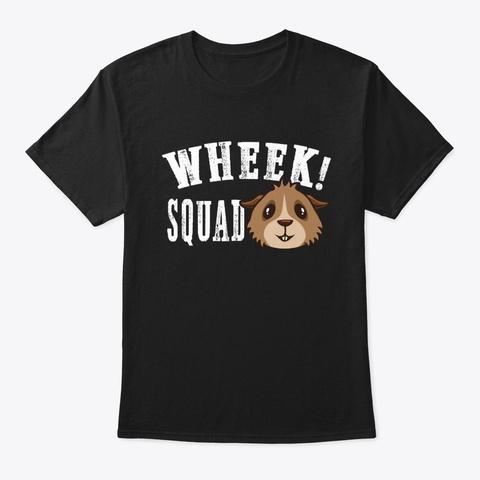 Guinea Pig Wheek Squad Cute Funny Black áo T-Shirt Front