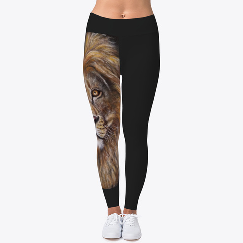 Lion Painting By Angela Anderson Black T-Shirt Front