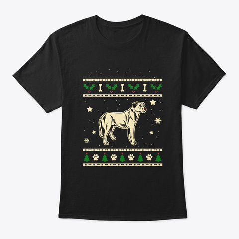 Christmas Brittany Gift Black T-Shirt Front