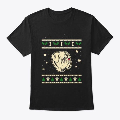 Christmas Dogo De Bordeaux Gift Black T-Shirt Front