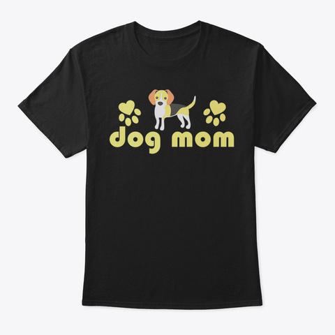 Cute Retro Funny Dog Mom Beagle Mom Tshi Black Camiseta Front