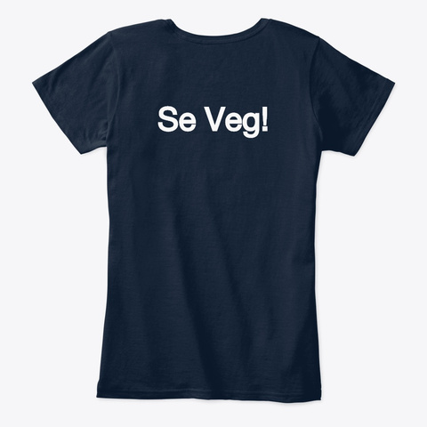 "Veganismo = Justicia" Se Veg! New Navy Camiseta Back
