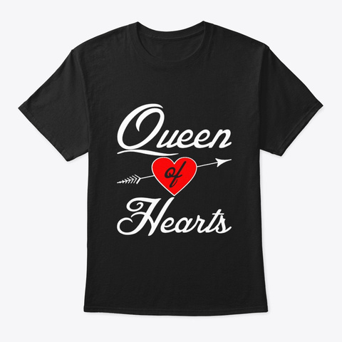 Queen Of Hearts Shirt Halloween Costume Black T-Shirt Front