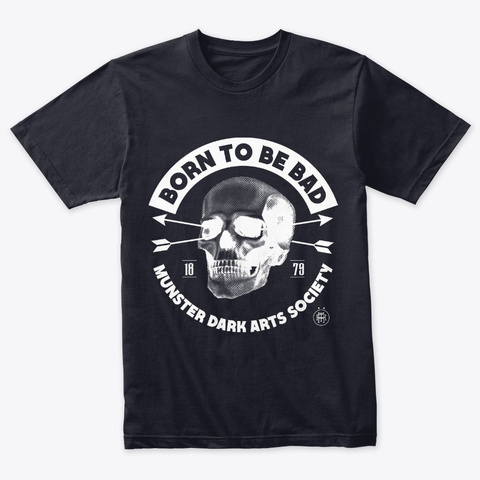 Born To Be Bad (White Font) Vintage Navy T-Shirt Front