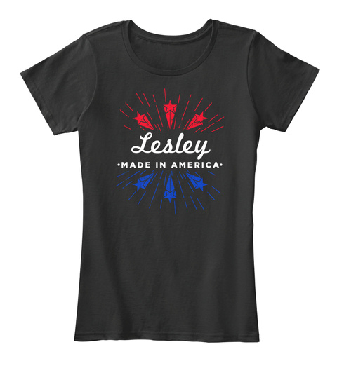 Lesley Made In America Black T-Shirt Front