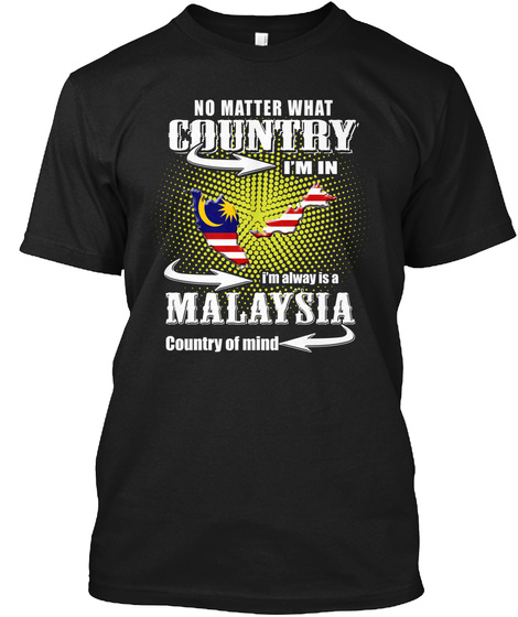 Malaysia Shirt Malaysian T Shirt Black T-Shirt Front