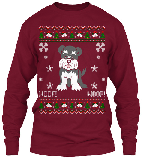Schnauzer Ugly Christmas Sweater - woof 