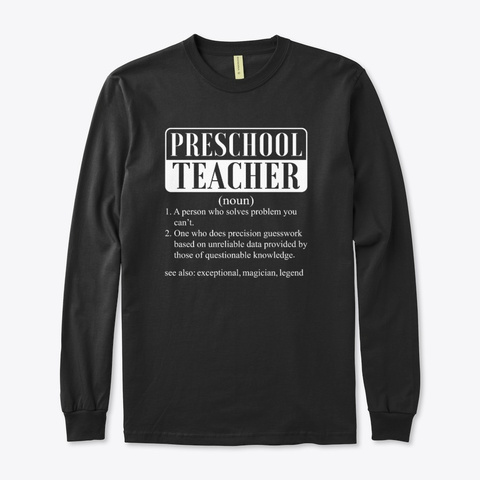 I Am A Preschool Teacher Smiley Gift Black T-Shirt Front