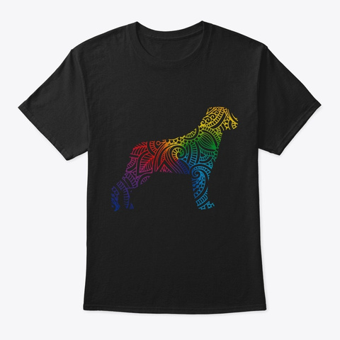 Rottweiler Colorful Mandala Black T-Shirt Front
