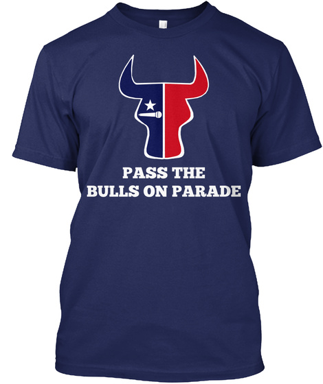 Pass The Bulls On Parade Midnight Navy T-Shirt Front