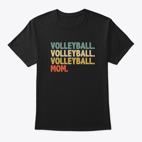 Volleyball Mom Gift Vintage Style Volley Black Camiseta Front