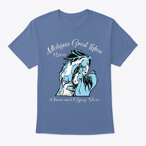 Michigan Great Lakes Drum And Gyspy Show Denim Blue T-Shirt Front