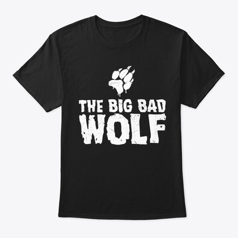 The Big Bad Wolf Paw Halloween Costume  Black T-Shirt Front