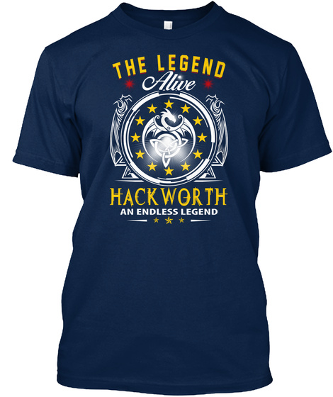 Hackworth   The Legend Alive Navy T-Shirt Front