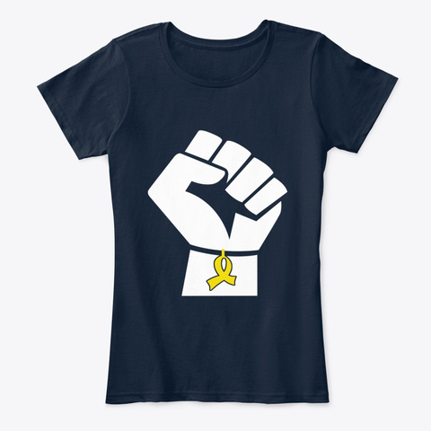 Punch Fight Childhood Cancer Awareness  New Navy T-Shirt Front