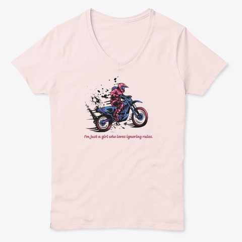 Vintage Girl Who Loves Ignoring Rules Pale Pink  T-Shirt Front