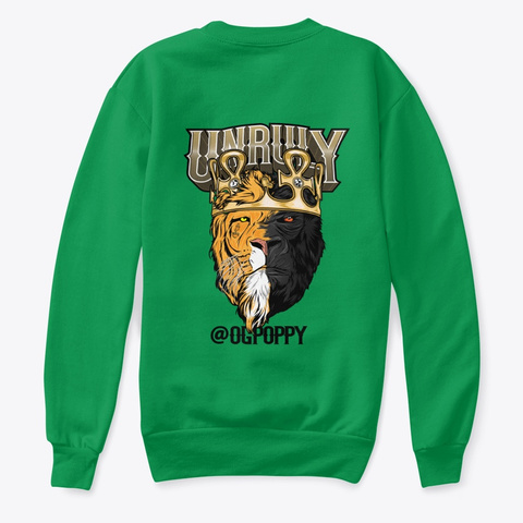 Unruly Kelly Green  T-Shirt Back