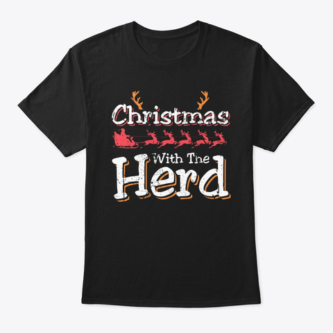 Christmas With The Herd Black T-Shirt Front