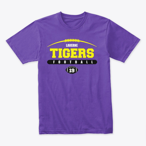 Tigers Football 2019, Purple Purple Rush T-Shirt Front