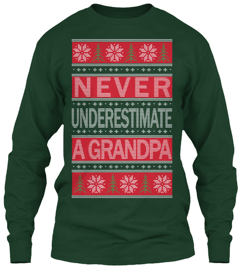 Never Underestimate A Grandpa Forest Green T-Shirt Front