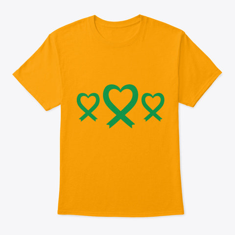 Green Awareness Ribbon Logo Gold Kaos Front