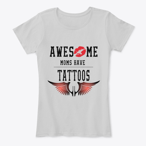 Awesome Moms Light Heather Grey T-Shirt Front