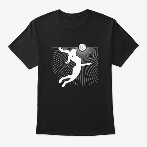 Volleyball Girl Symbol Graphic Black T-Shirt Front