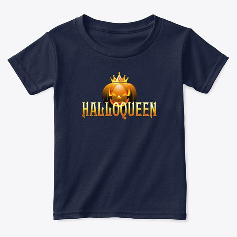 Halloqueen Hilarious Halloween Girls Wom Navy  T-Shirt Front