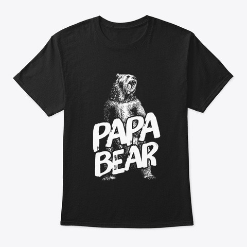 Papa Bear Kqsst Black T-Shirt Front