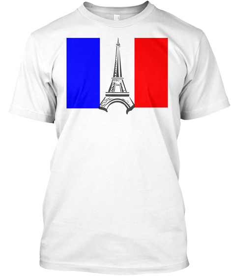 France Flag White T-Shirt Front