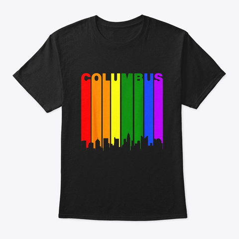 Columbus Ohio Lgbtq Gay Pride Rainbow Black T-Shirt Front