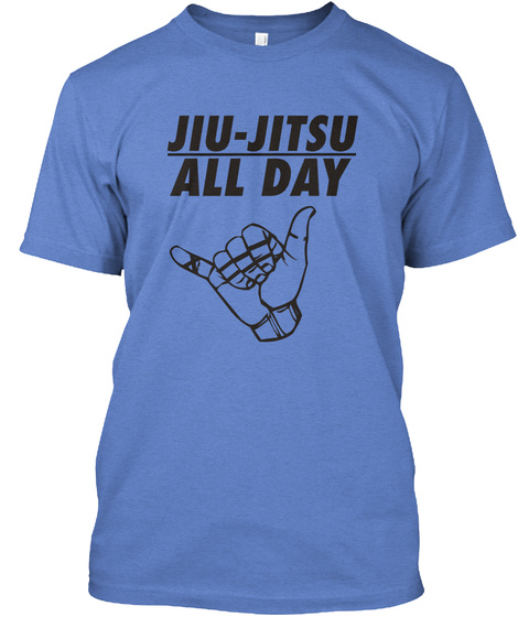 Jiu Jitsu All Day Heathered Royal  T-Shirt Front