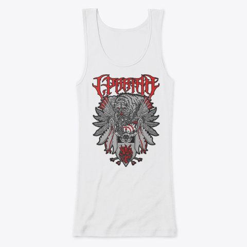 Woman's "Chief Of Death" Fitted Tank Top White T-Shirt Front